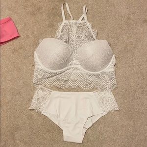 Victoria’s Secret pink bra and panty set